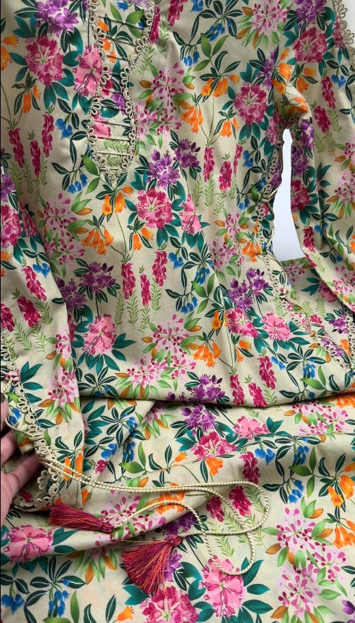 Stitched UnStitched 2PC Premium Quality Doria Lawn