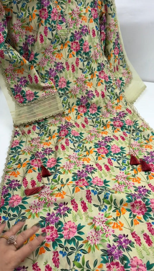 Stitched UnStitched 2PC Premium Quality Doria Lawn